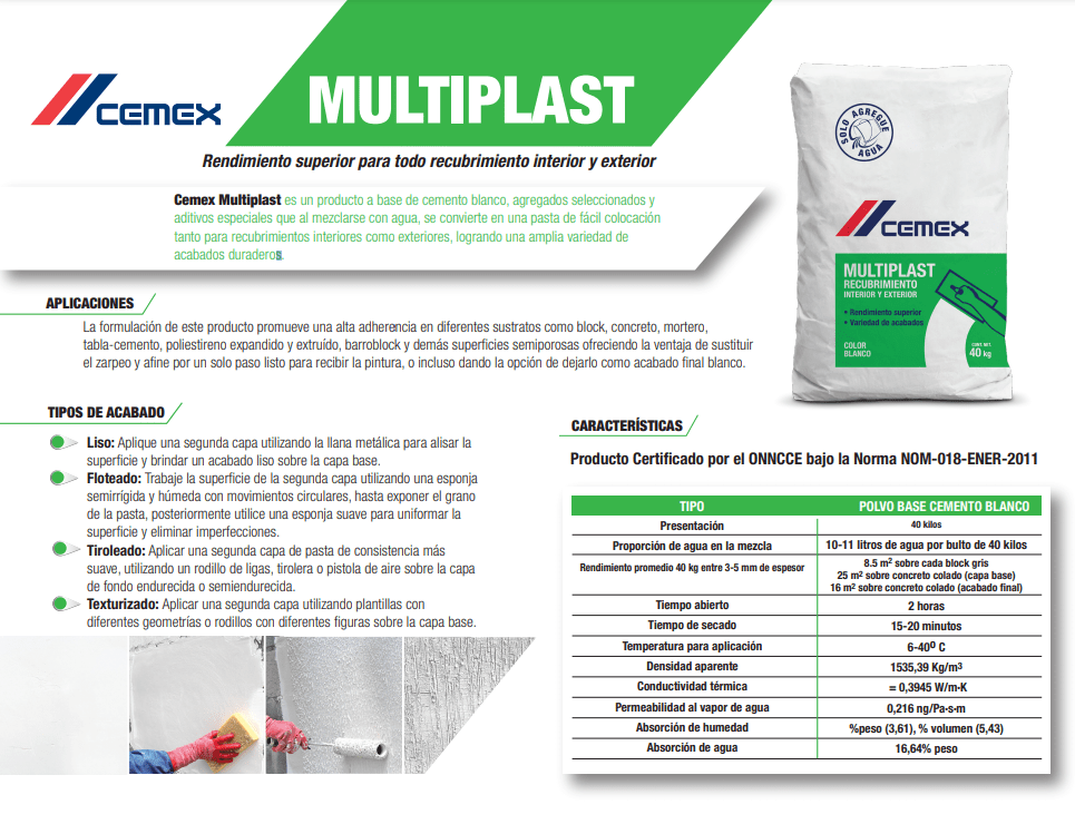 Cemex Multiplast 40 kg Tools And Go